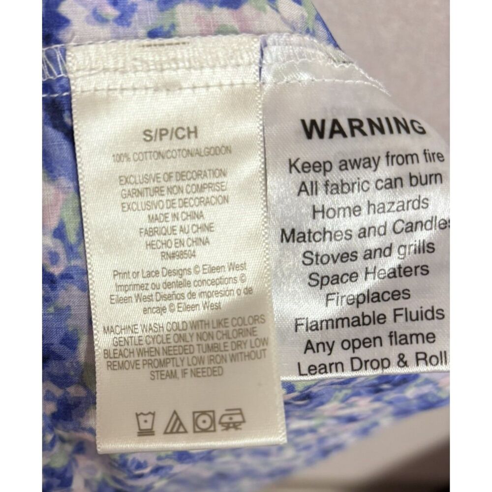 Eileen West Floral Cotton Nightgown Prairie Cottagecore Pintuck Lace Maxi Gown S - Picture 8 of 9